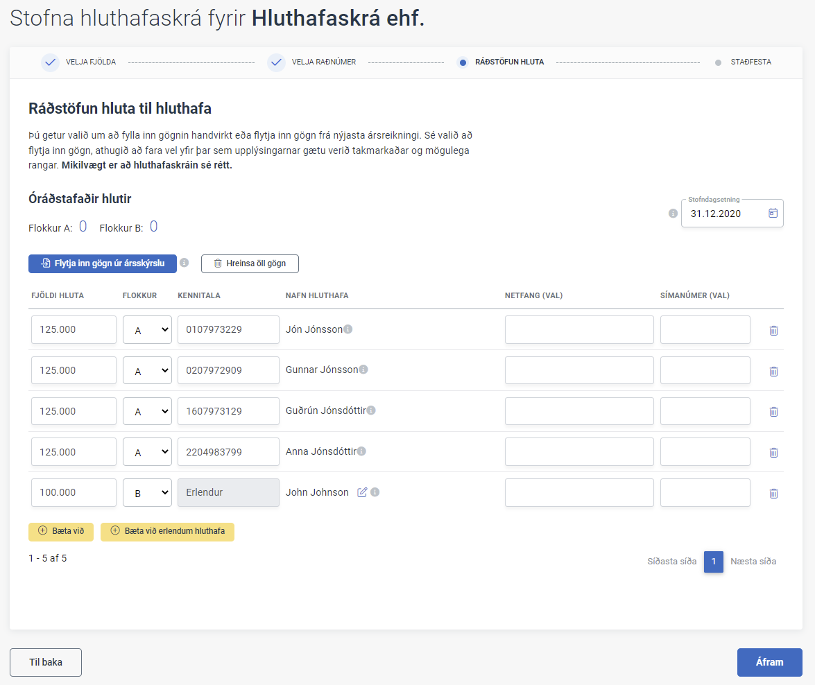 Create Registry Nominal